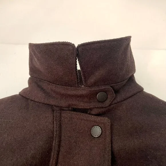 Barbour Newmarket Coat Women's Wool Brown Waterproof Breathable US 12 NWT $500 - Picture 9 of 16